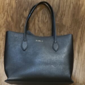 Furla Dark Gray Leather Tote